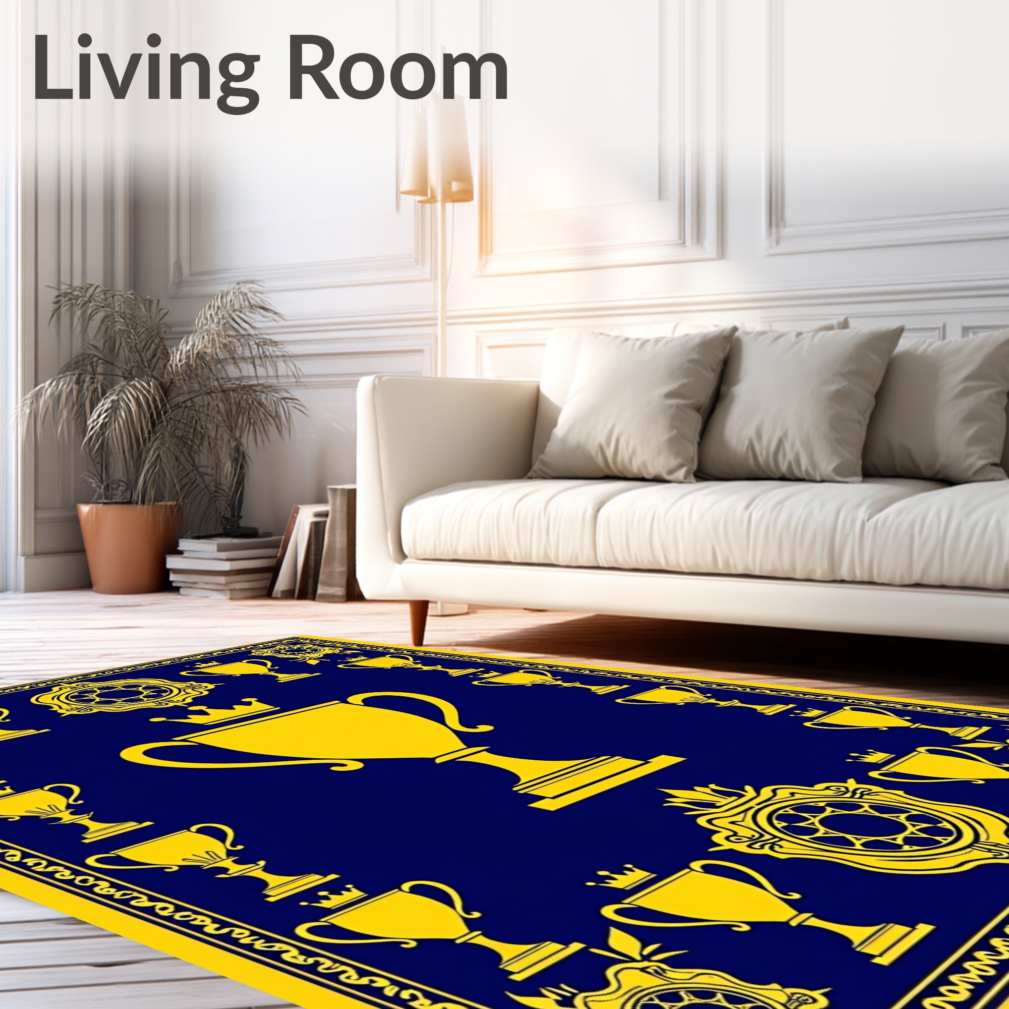 Royal Yellow Trophies Blue Regal Rug