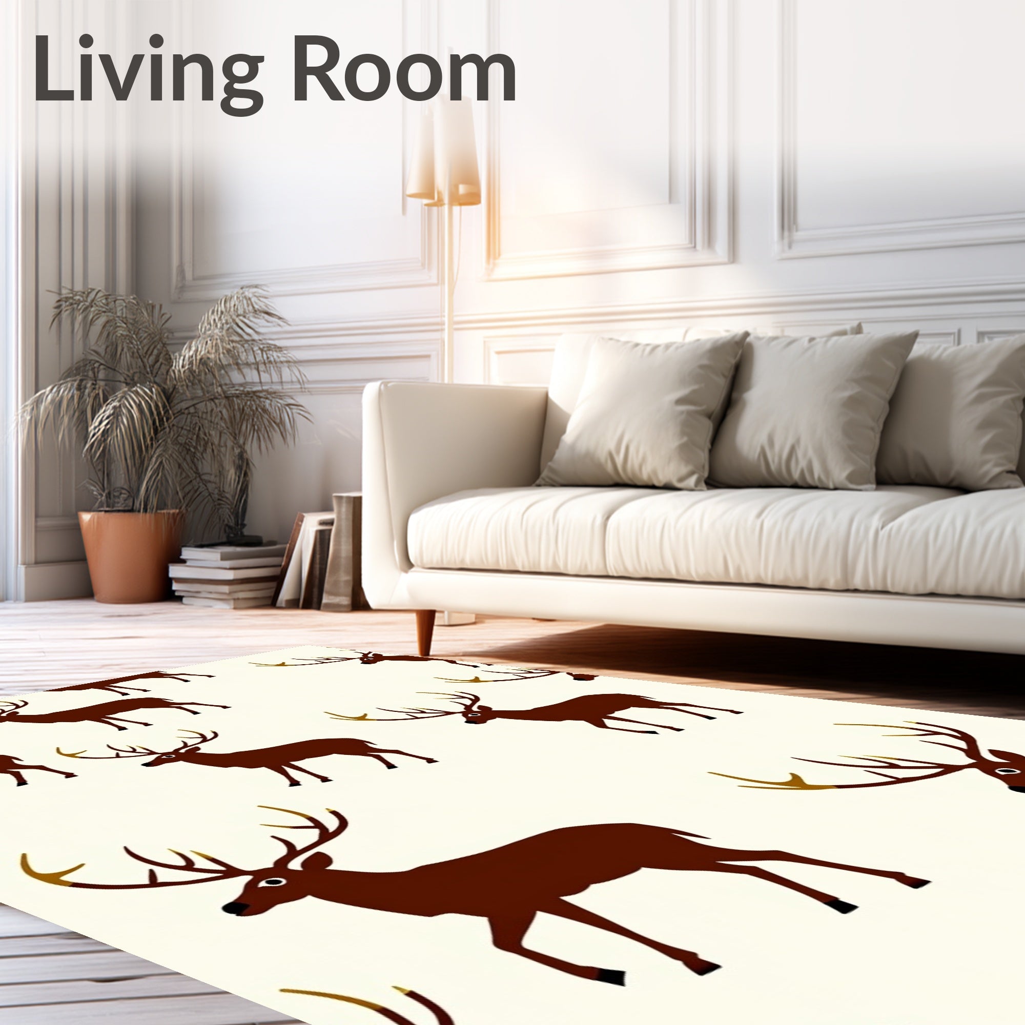 Brown Deer Antler Repeat Rug