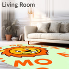 Orange Lion Alphabet Whimsy Rug
