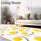Yellow Egg Breakfast Whimsical Repeat Rug