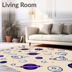 Cosmic Navy Purple Nebula Stars Rug