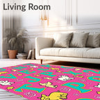 Pink Alphabet Cats and Numbers Rug