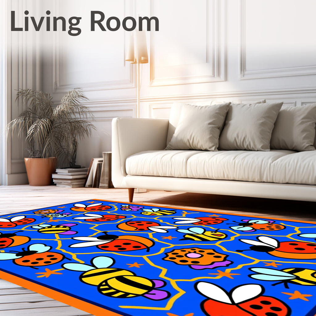 Happy Ladybugs And Bees Collection Rug