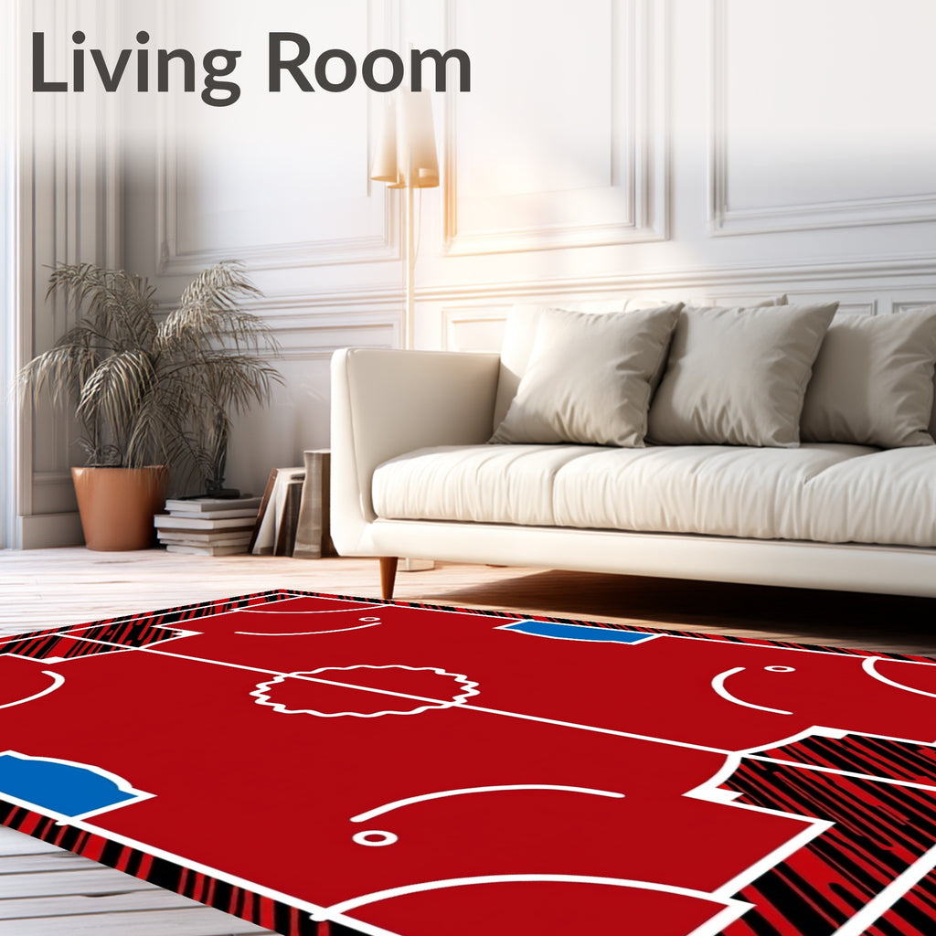 Bright Red Cobalt Courtside Appeal Rug