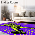 Electric Skeleton Rock Star Purple Rays Rug