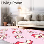 Whimsical Pink Cartoon Monster Repeat Rug