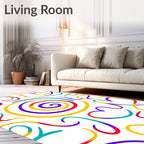 Abstract Rainbow Swirl Garland Rug
