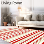 Classic Red Gold Stripe Texture Rug