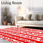 Crimson Swirl Stripes Rug