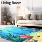Underwater Ocean Life Coral Fish Rug