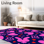 Pink Red Heart Medley Rug