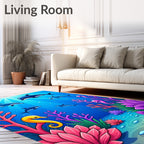 Oceanic Dolphins and Coral Reef Rug