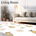 Tan Grotesque Floral Scatter Rug