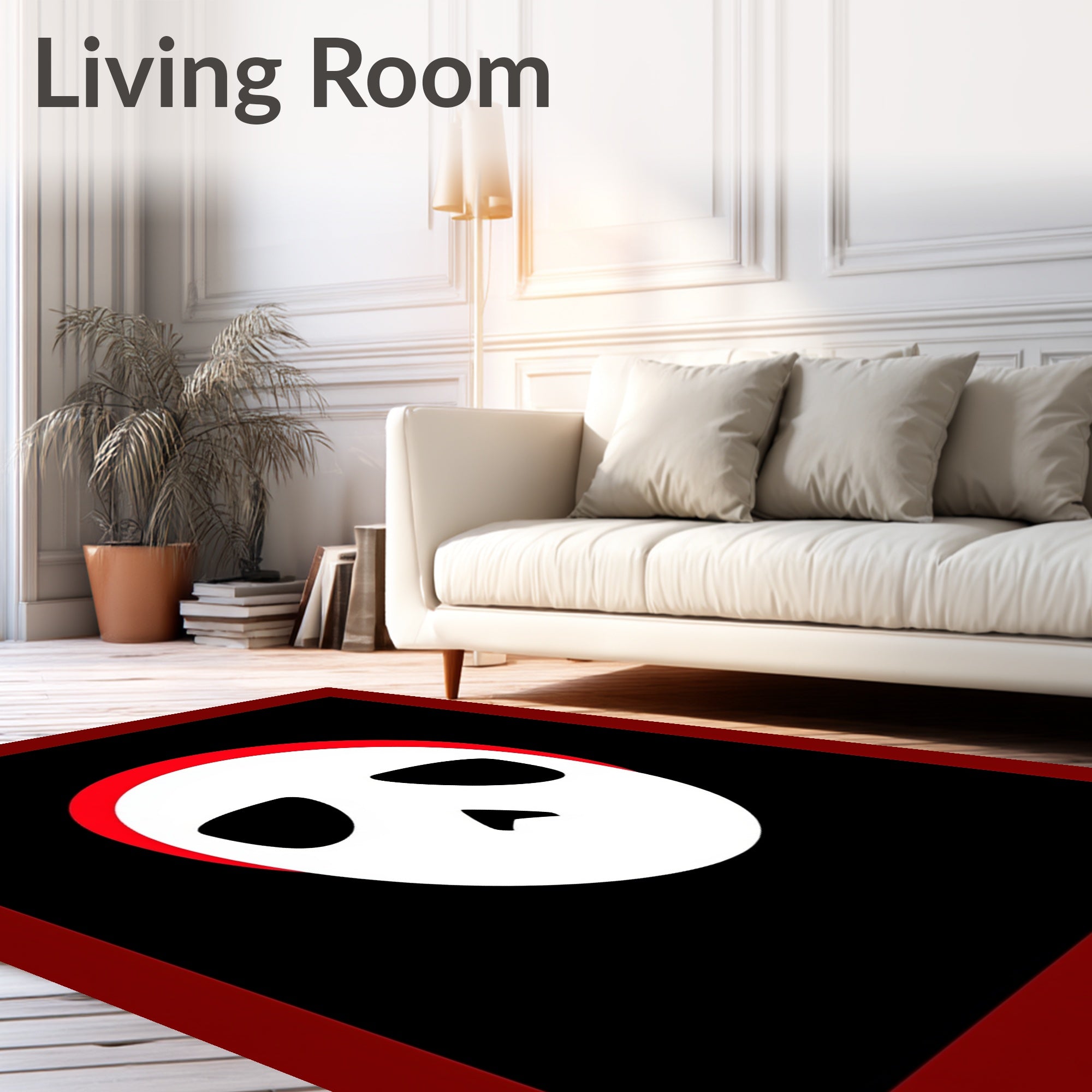 Bold Red Skull Aura Rug