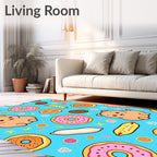 Cute Cartoon Bear Donut Sprinkle Rug