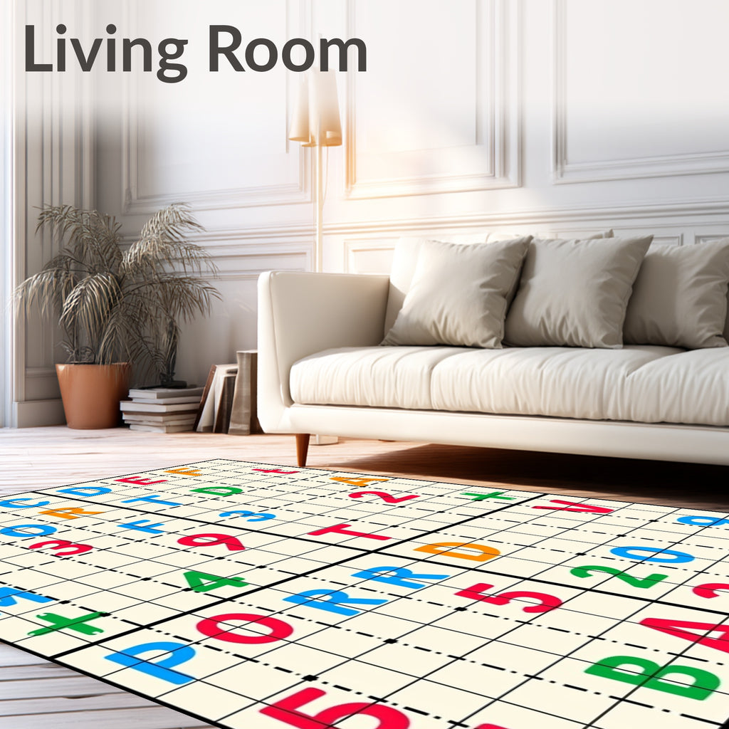 Alphabetical Geometric Grid Rug