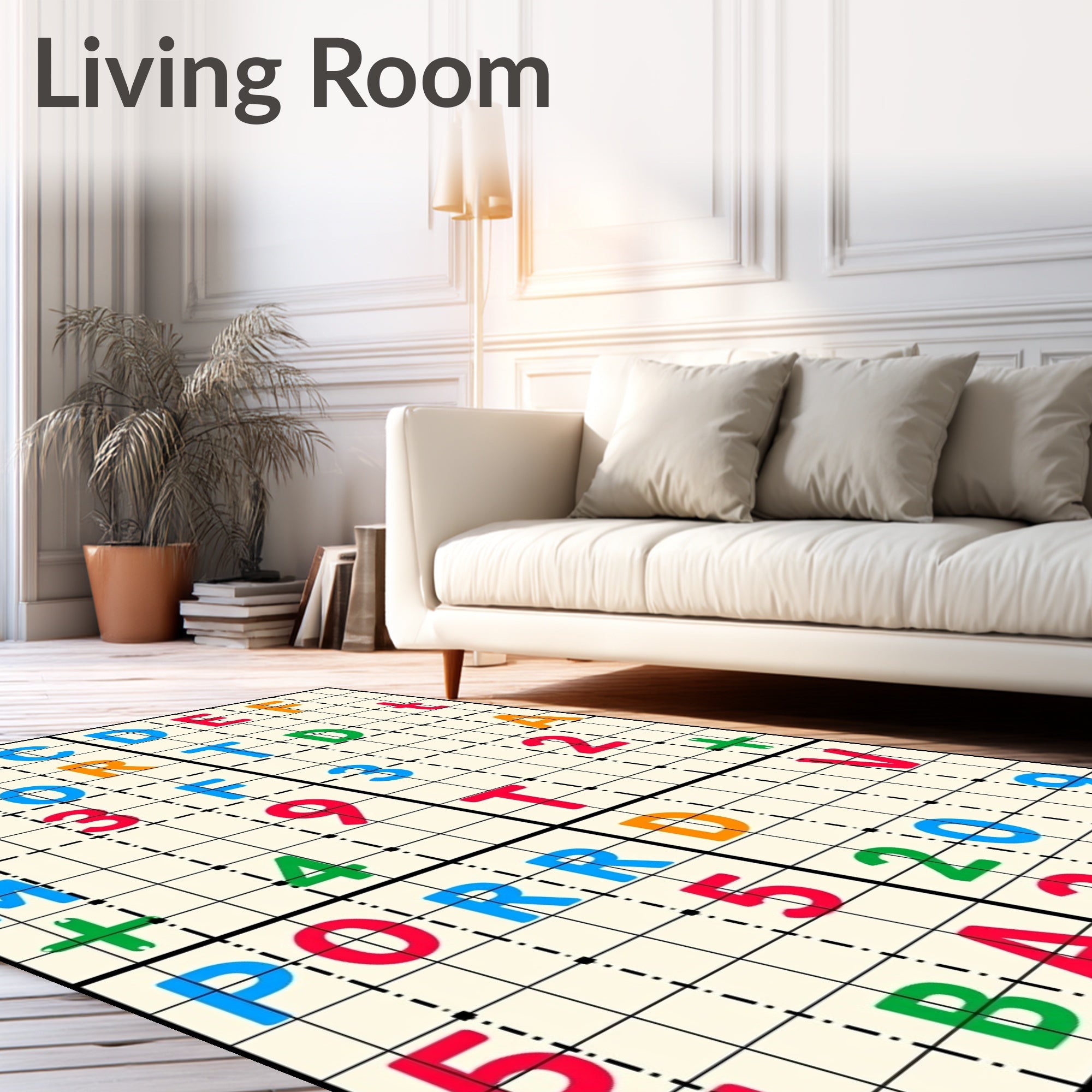 Alphabetical Geometric Grid Rug