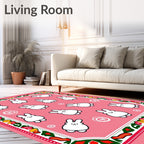 Whimsical Pink Bunny Scatter Rug