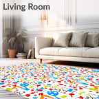Playful Abstract Figures Color Splash Rug
