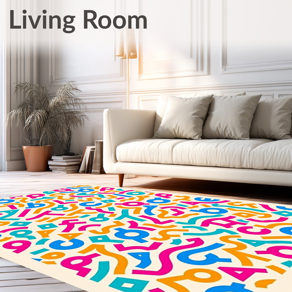 Retro Pop Abstract Shapes Rug