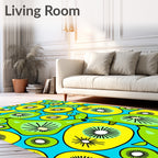 Vibrant Green Yellow Fruit Medley Rug