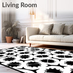 Black Spiky Orb Star Cluster Rug