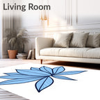 Light Blue Lotus Flower Radiance Rug
