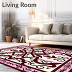 Crimson Cream Interlocking Floral Medallion Rug