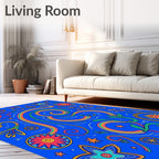 Vibrant Rainbow Swirl Floral Medallions Rug