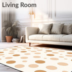Warm Cream Polka Dot Circle Rug