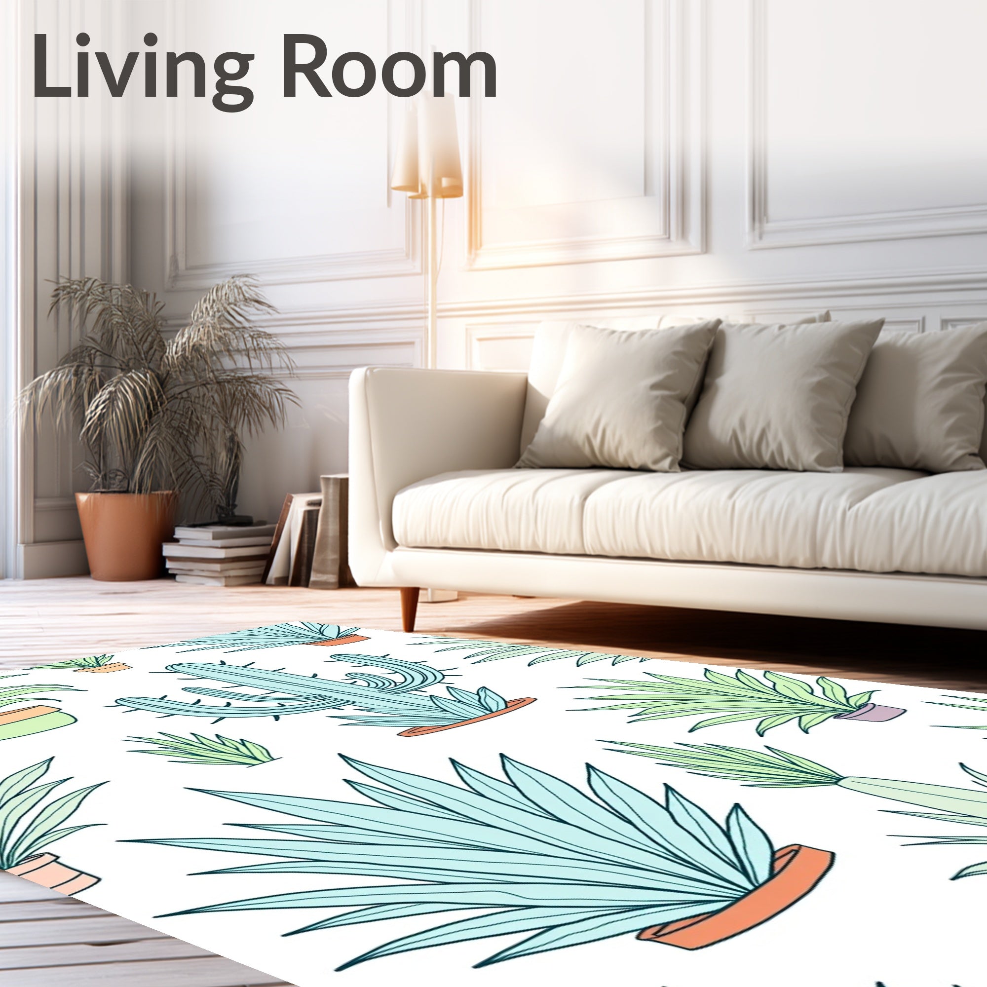 Pastel Succulent Garden Collection Rug