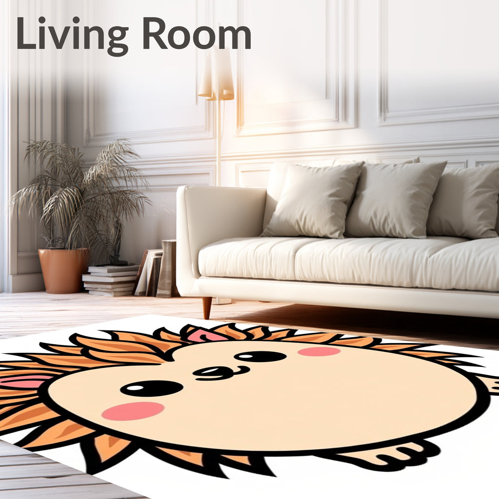 Cute Orange Spiky Animal Rug