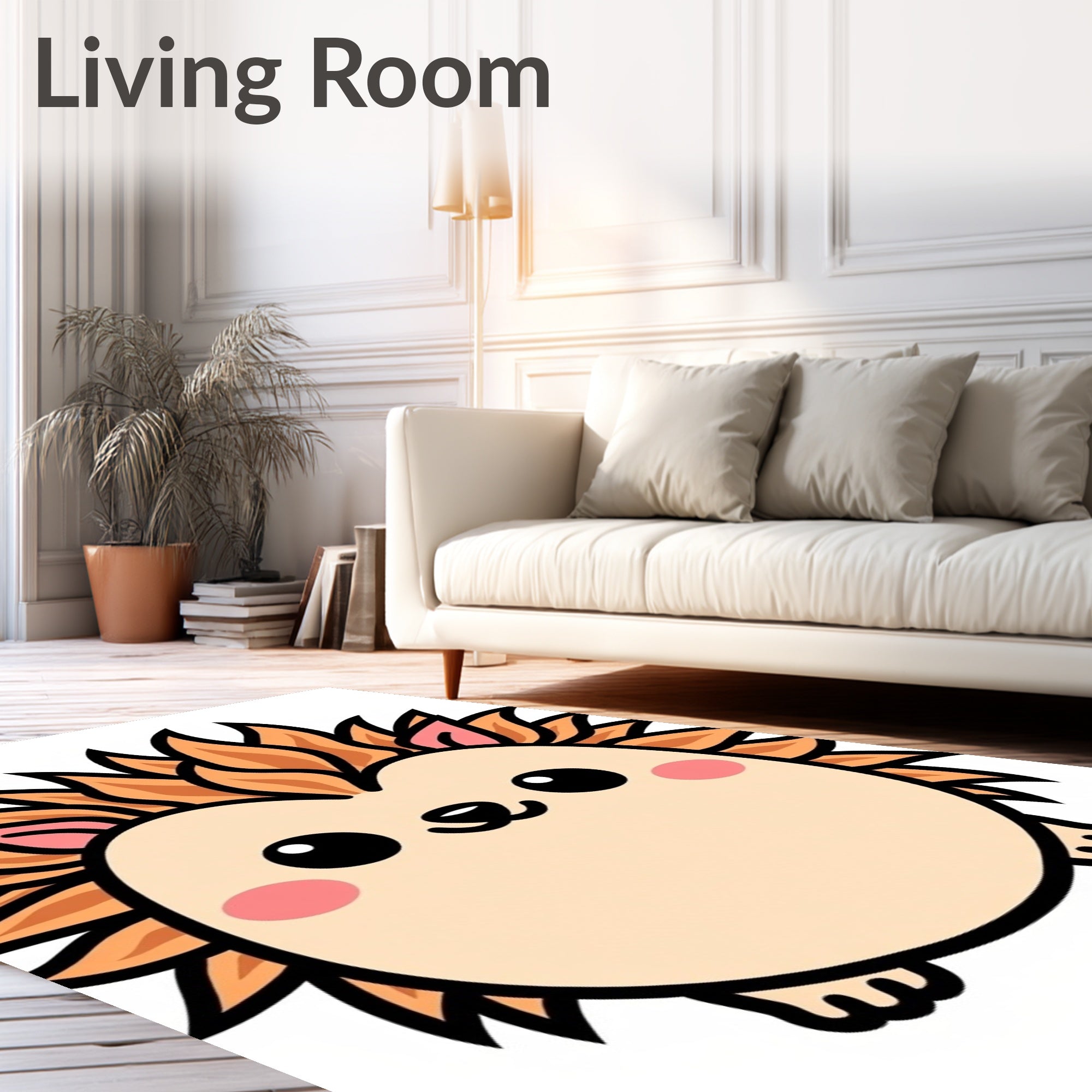 Cute Orange Spiky Animal Rug