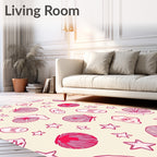 Pink Seashell Star Scatter Rug