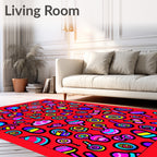 Vibrant Candy Pop Red Swirls Rug