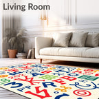 Colorful Alphabetical Collage Rug