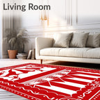 Red Circus Performers Stripes Rug