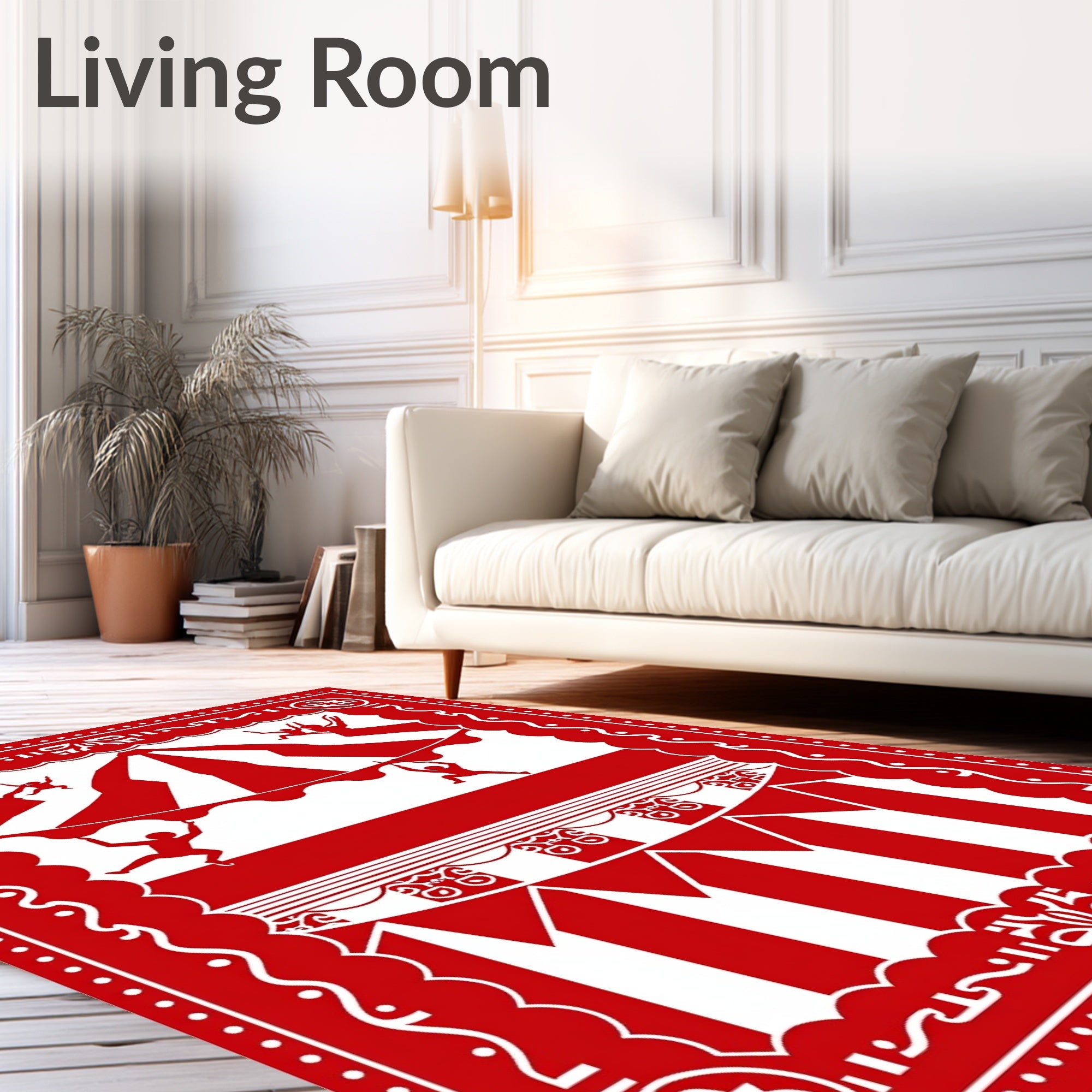 Red Circus Performers Stripes Rug