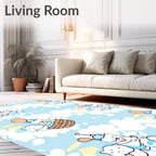 Whimsical Sky Bears Hot Air Balloon Adventure Rug