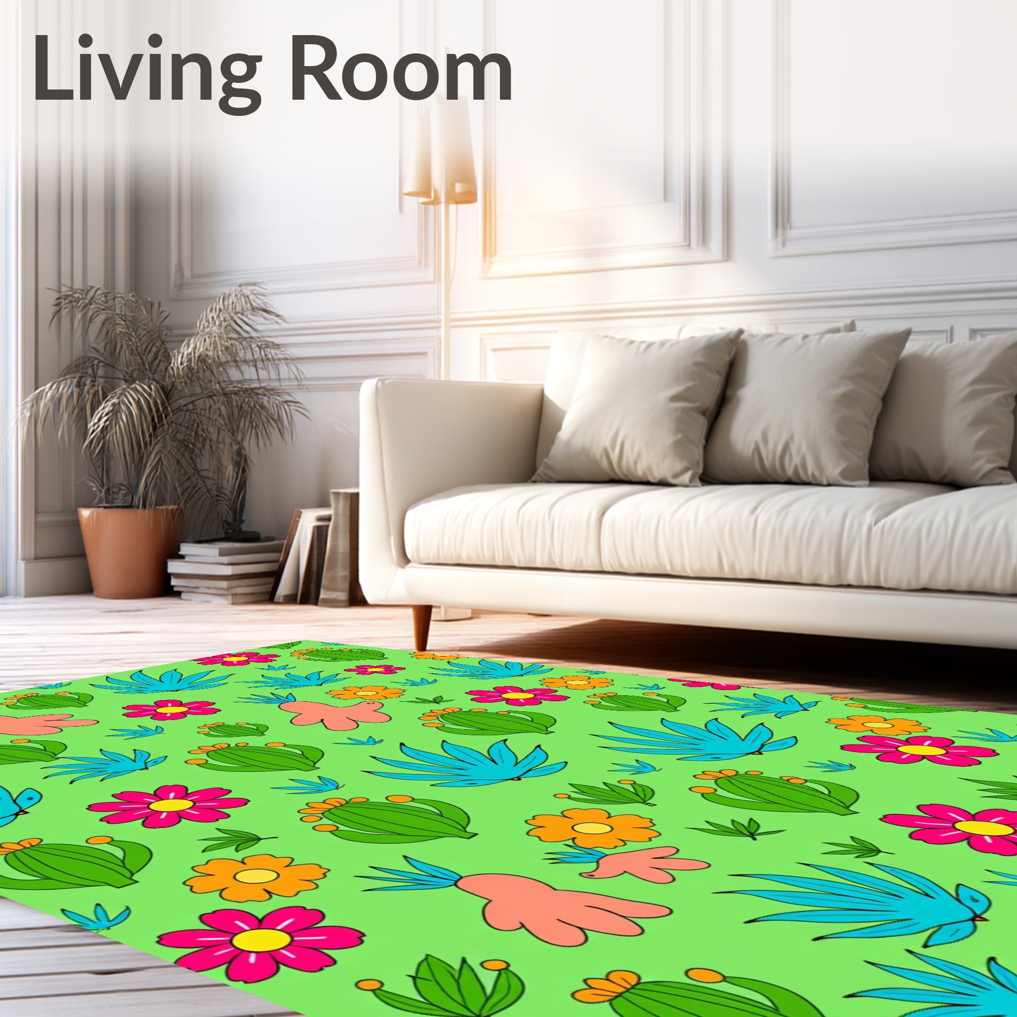 Groovy Cactus Flower Garden Rug