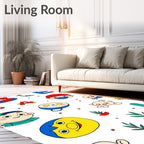 Playful Alphabet Characters and Faces Rug