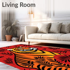 Bold Tiger Among Tropical Leaves Rug