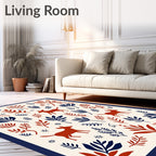 Rustic Woodland Creature Botanical Rug