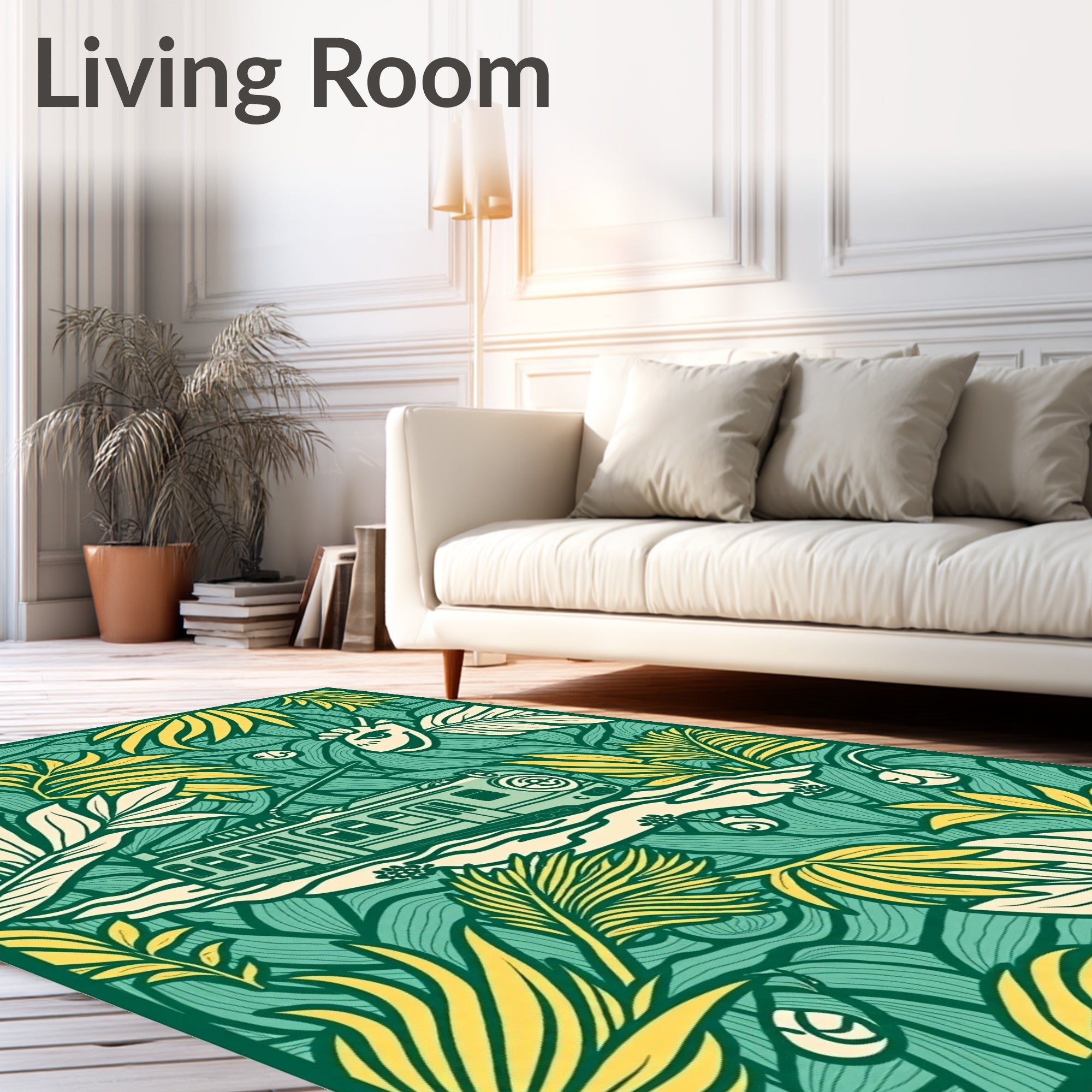 Tropical Train Whimsical Folly Rug