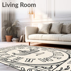 Vintage Nautical Ship Round Emblem Rug
