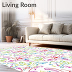 Vibrant Abstract Floral Swirls Rug