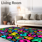 Vibrant Alphabet Tropical Foliage Rug