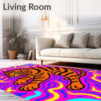 Psychedelic Tiger Swirls Rug