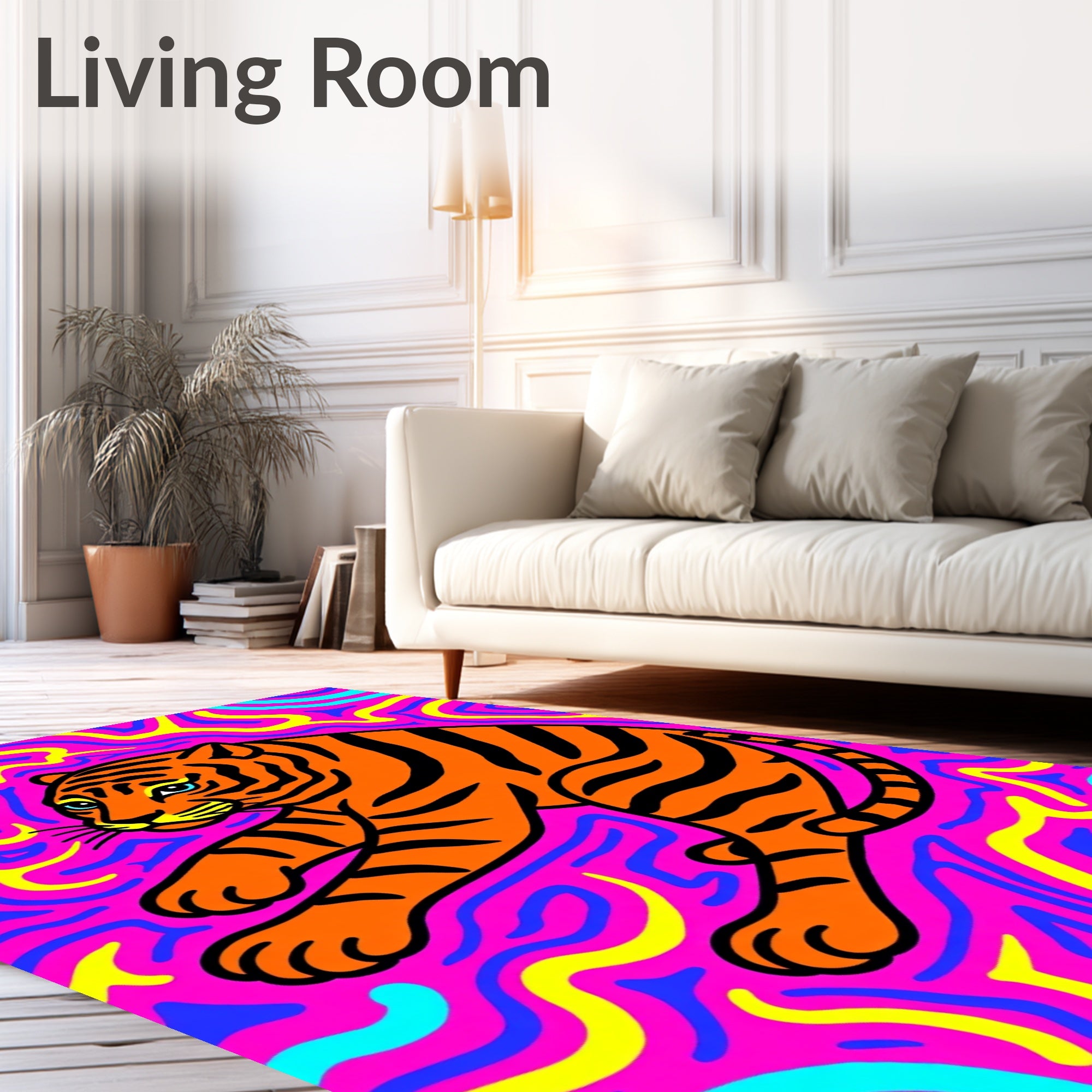 Psychedelic Tiger Swirls Rug