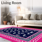 Vibrant Pink Star And Goblet Rug